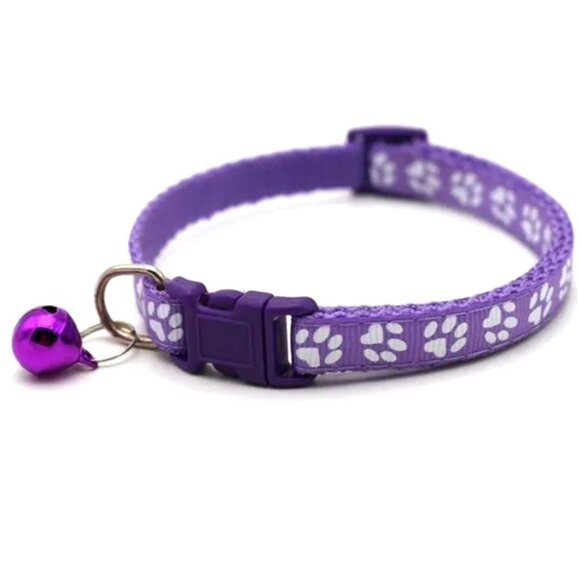 Sweet Heart Paw Print Purple Cat Collar with Bell and Toys Gift Package - Picture 5 of 10